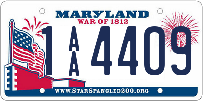 MD license plate 1AA4409