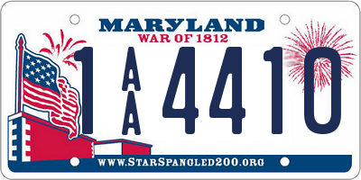 MD license plate 1AA4410