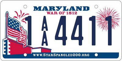 MD license plate 1AA4411