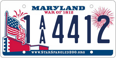 MD license plate 1AA4412