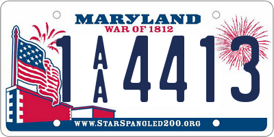 MD license plate 1AA4413