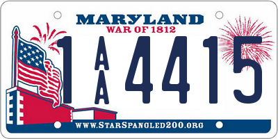 MD license plate 1AA4415