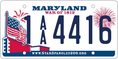 MD license plate 1AA4416