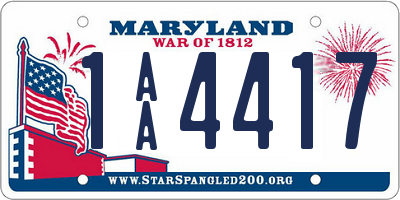 MD license plate 1AA4417