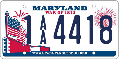 MD license plate 1AA4418