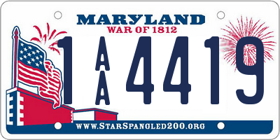 MD license plate 1AA4419