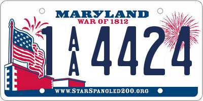 MD license plate 1AA4424