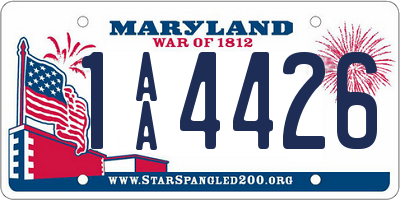 MD license plate 1AA4426