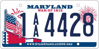 MD license plate 1AA4428