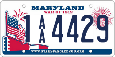 MD license plate 1AA4429