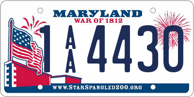 MD license plate 1AA4430