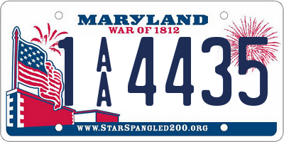 MD license plate 1AA4435