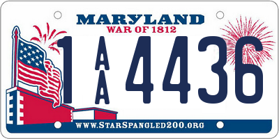 MD license plate 1AA4436