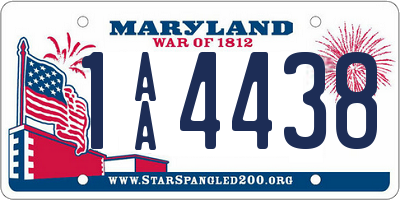 MD license plate 1AA4438