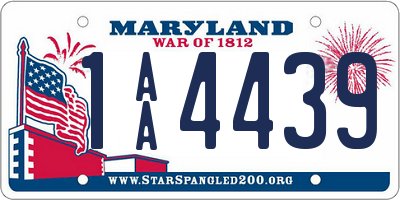 MD license plate 1AA4439