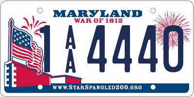 MD license plate 1AA4440