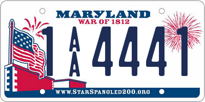 MD license plate 1AA4441