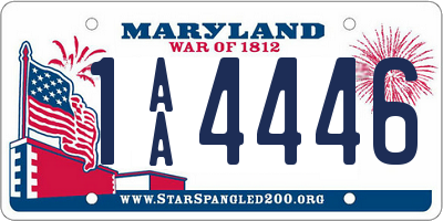 MD license plate 1AA4446