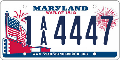 MD license plate 1AA4447