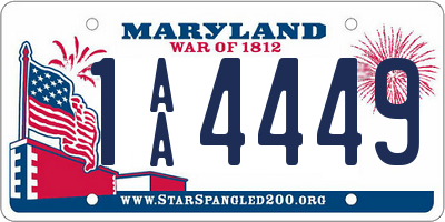 MD license plate 1AA4449