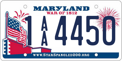 MD license plate 1AA4450