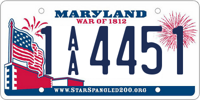 MD license plate 1AA4451