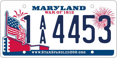 MD license plate 1AA4453