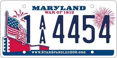 MD license plate 1AA4454