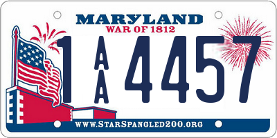 MD license plate 1AA4457