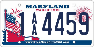 MD license plate 1AA4459