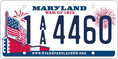 MD license plate 1AA4460