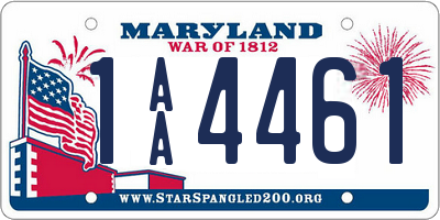 MD license plate 1AA4461