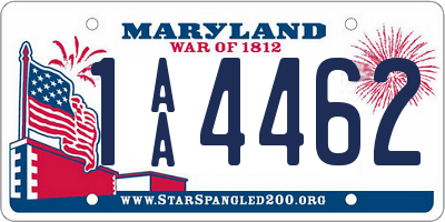 MD license plate 1AA4462