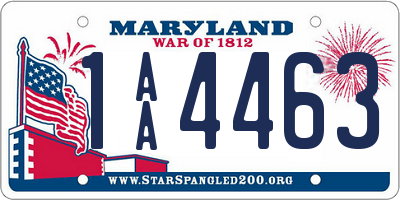 MD license plate 1AA4463