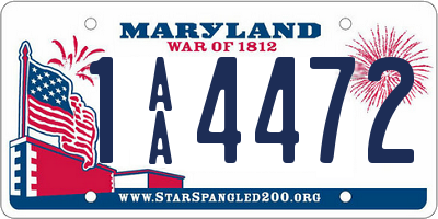 MD license plate 1AA4472