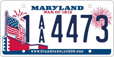 MD license plate 1AA4473