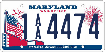 MD license plate 1AA4474