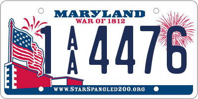 MD license plate 1AA4476