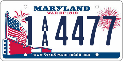 MD license plate 1AA4477