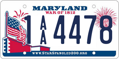 MD license plate 1AA4478