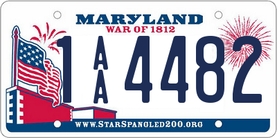 MD license plate 1AA4482