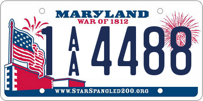 MD license plate 1AA4488