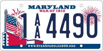 MD license plate 1AA4490