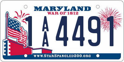 MD license plate 1AA4491