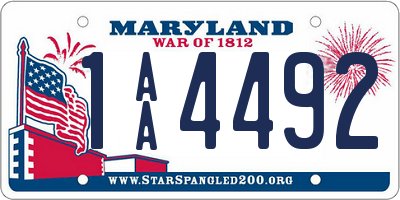 MD license plate 1AA4492