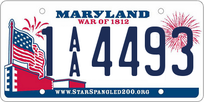 MD license plate 1AA4493