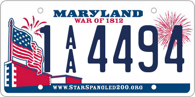 MD license plate 1AA4494