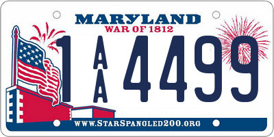 MD license plate 1AA4499