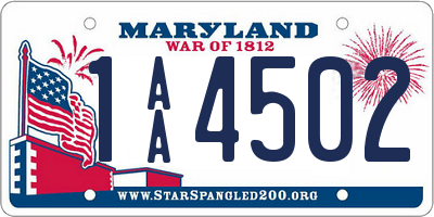 MD license plate 1AA4502