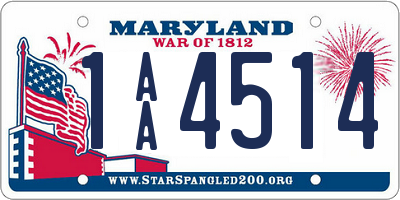 MD license plate 1AA4514